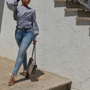 Zara lightwash ripped denim